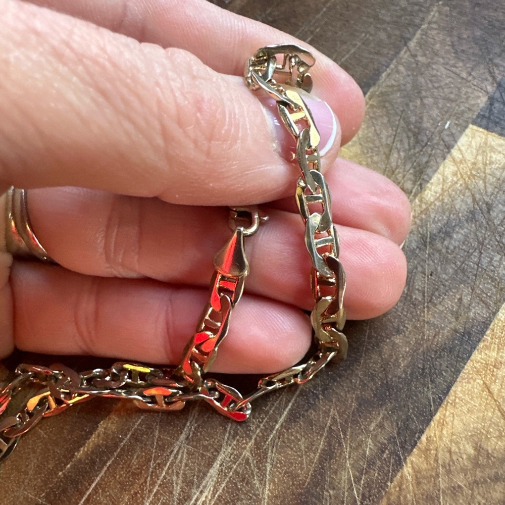 Solid 14K Gold Italy 22” Curb Link Chain Necklace 17g